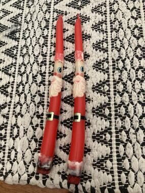 Vintage 19050/1960 Capri Candles Santa Claus Set Of Taper Candle NO. 5824 Japan